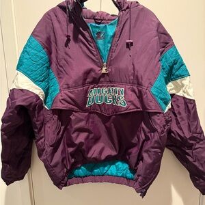 Mighty Ducks Purple Padded Windbreaker with Logo